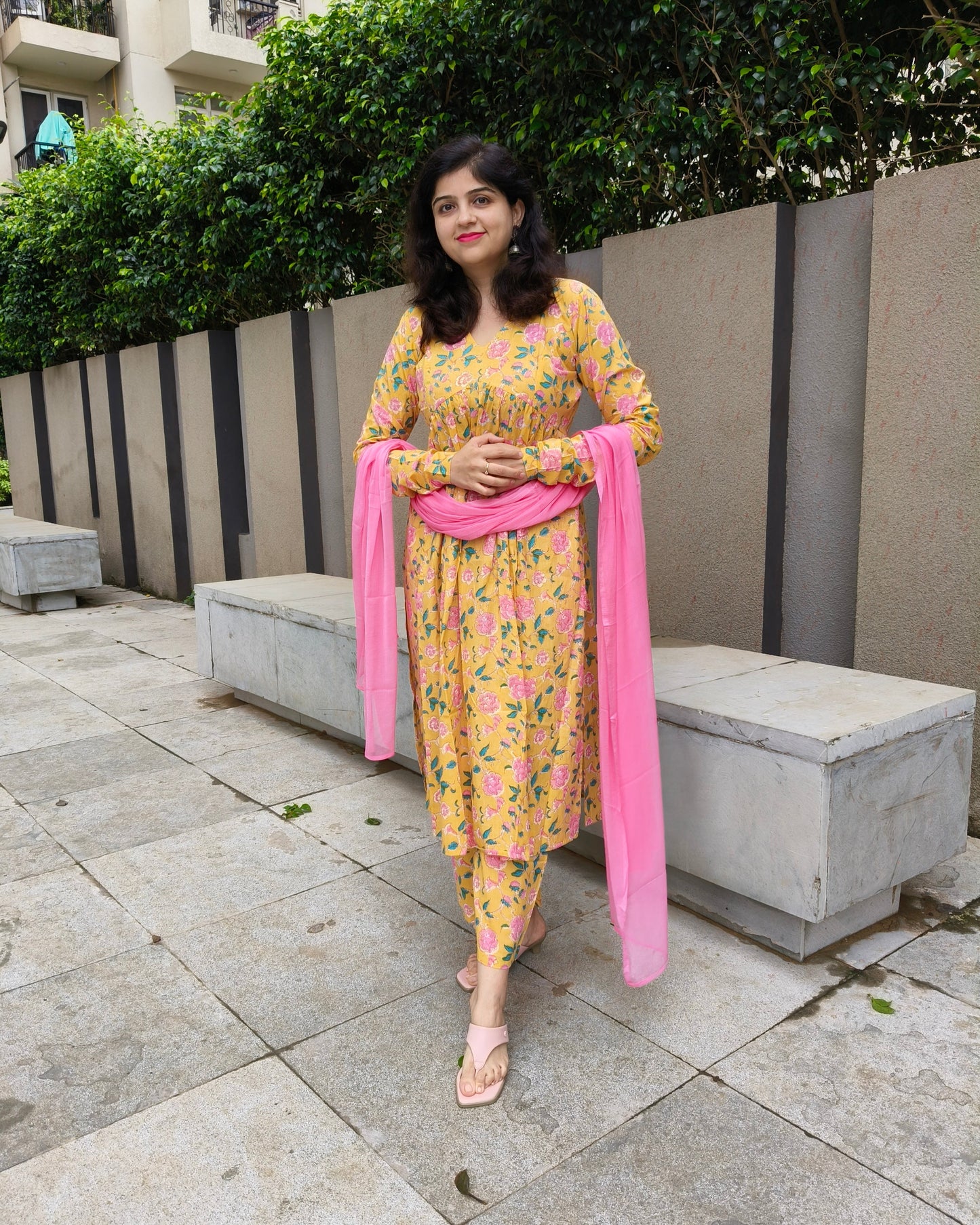 Butter Glow Cotton Suit Set – Kurta Pant with Dupatta