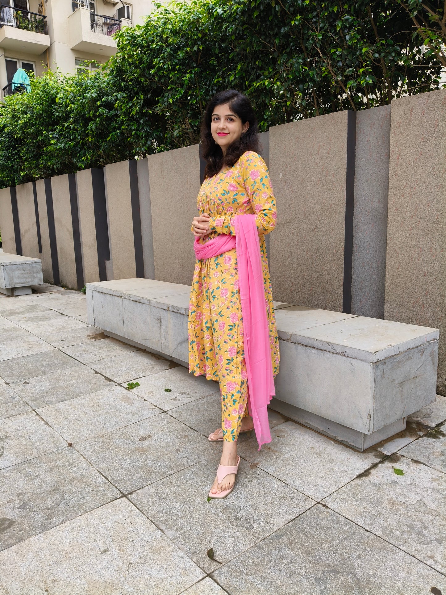 Butter Glow Cotton Suit Set – Kurta Pant with Dupatta
