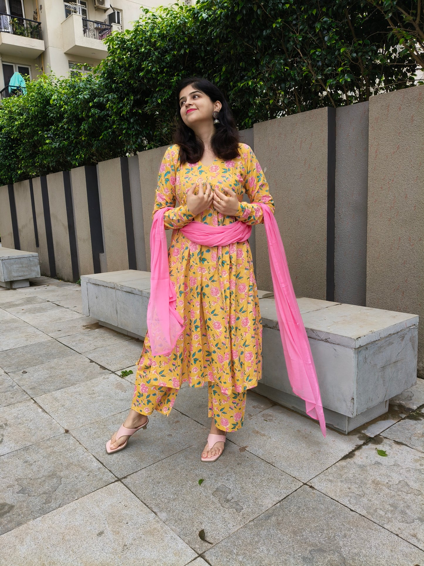 Butter Glow Cotton Suit Set – Kurta Pant with Dupatta