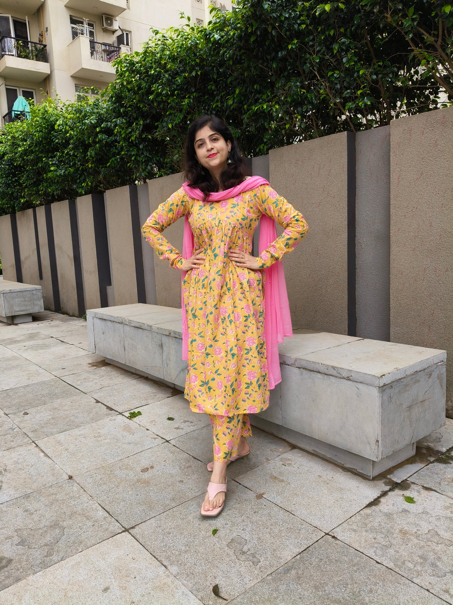 Butter Glow Cotton Suit Set – Kurta Pant with Dupatta