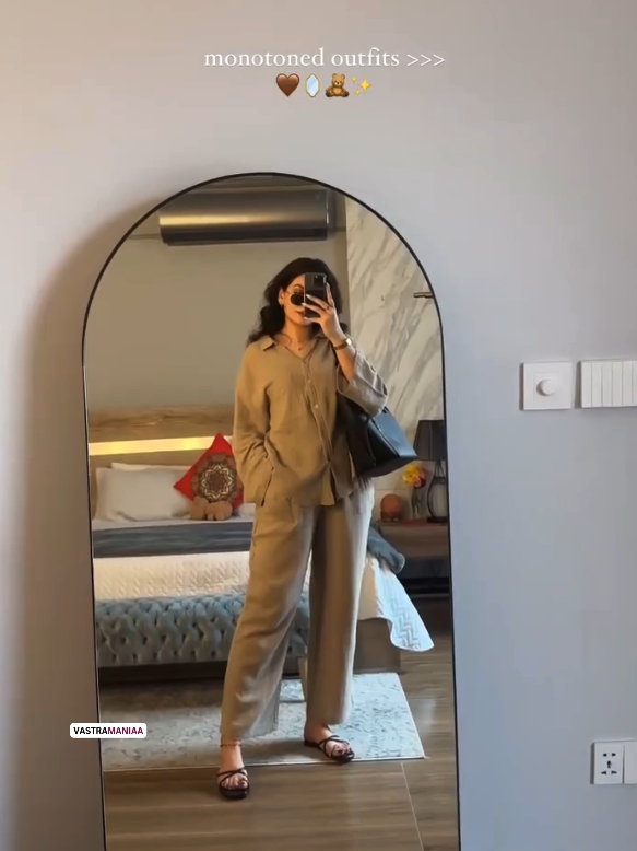 Vastramaniaa Women’s Rayon Crepe Neutral Chic Co-ord Set