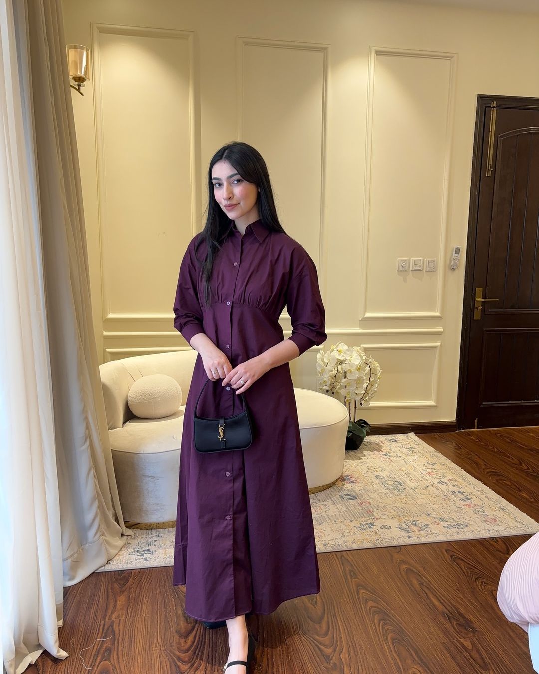 Buy VASTRAMANIAA Women's Wine Rayon Long Dress Shirt-Style