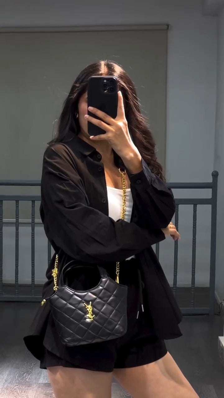 Women’s Oversized Cotton Shirt & Shorts Co-ord Set