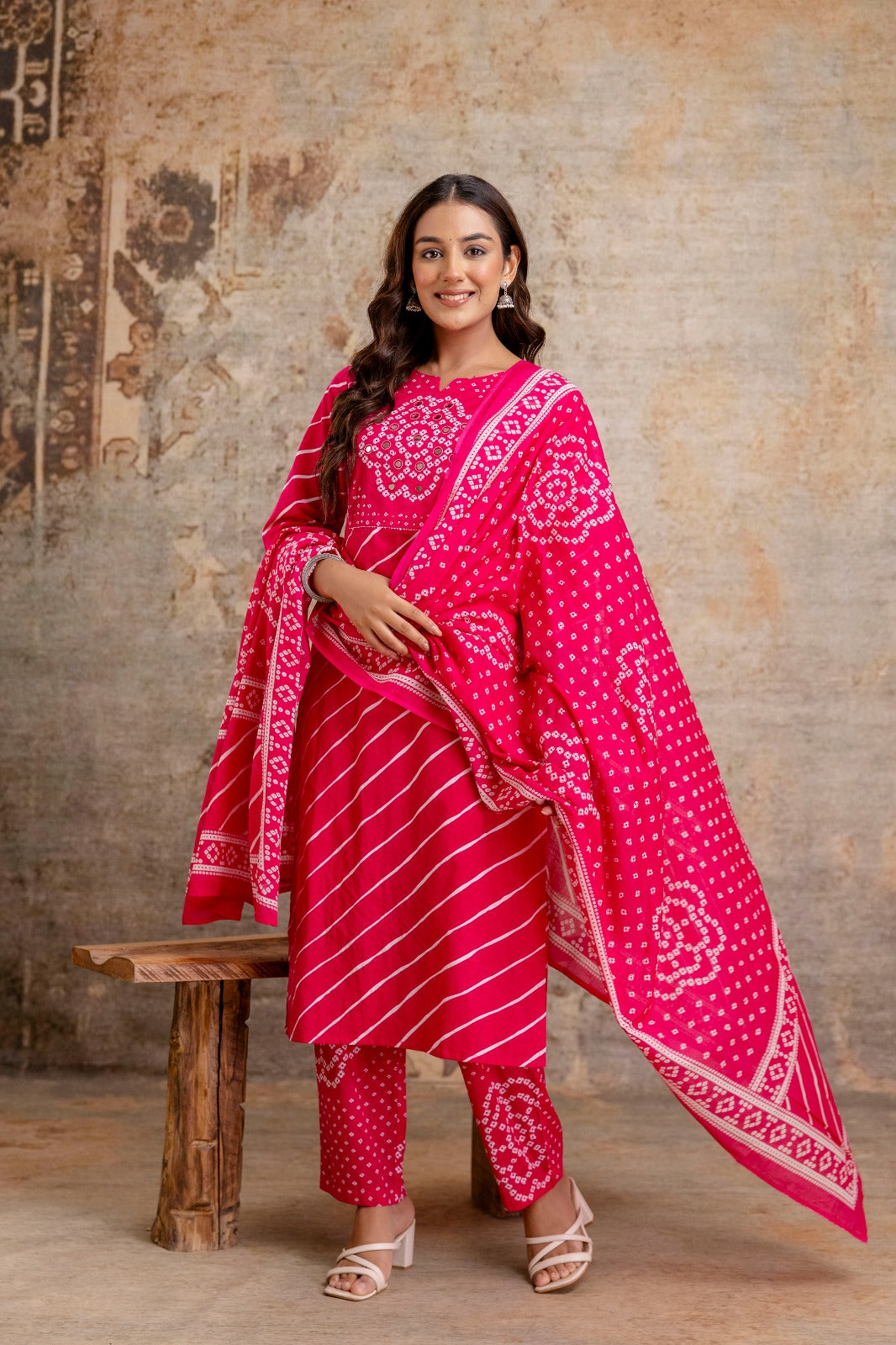 Bandhej Radiance Kurta Set – Cotton Comfort with Festive Charm
