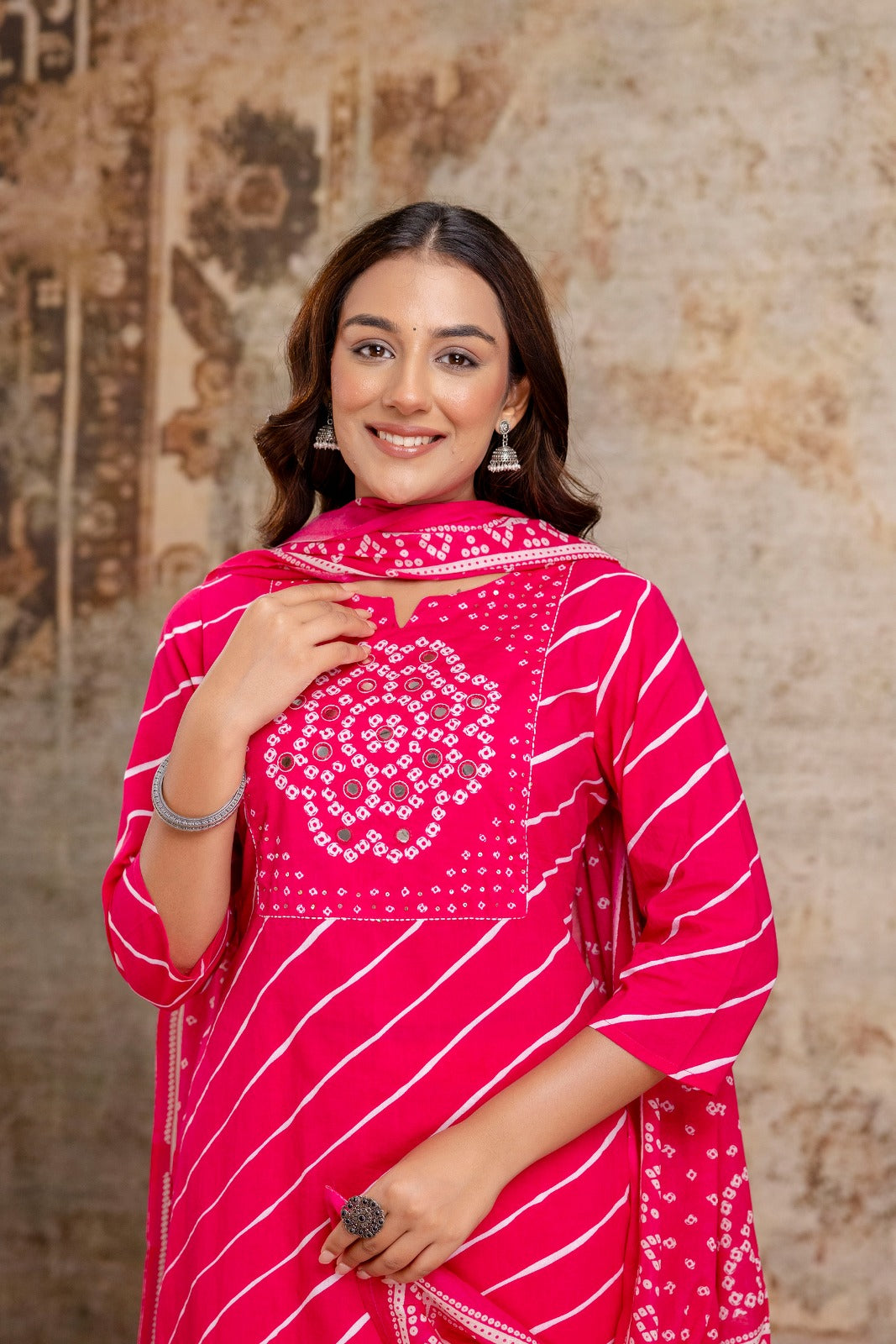 Bandhej Radiance Kurta Set – Cotton Comfort with Festive Charm