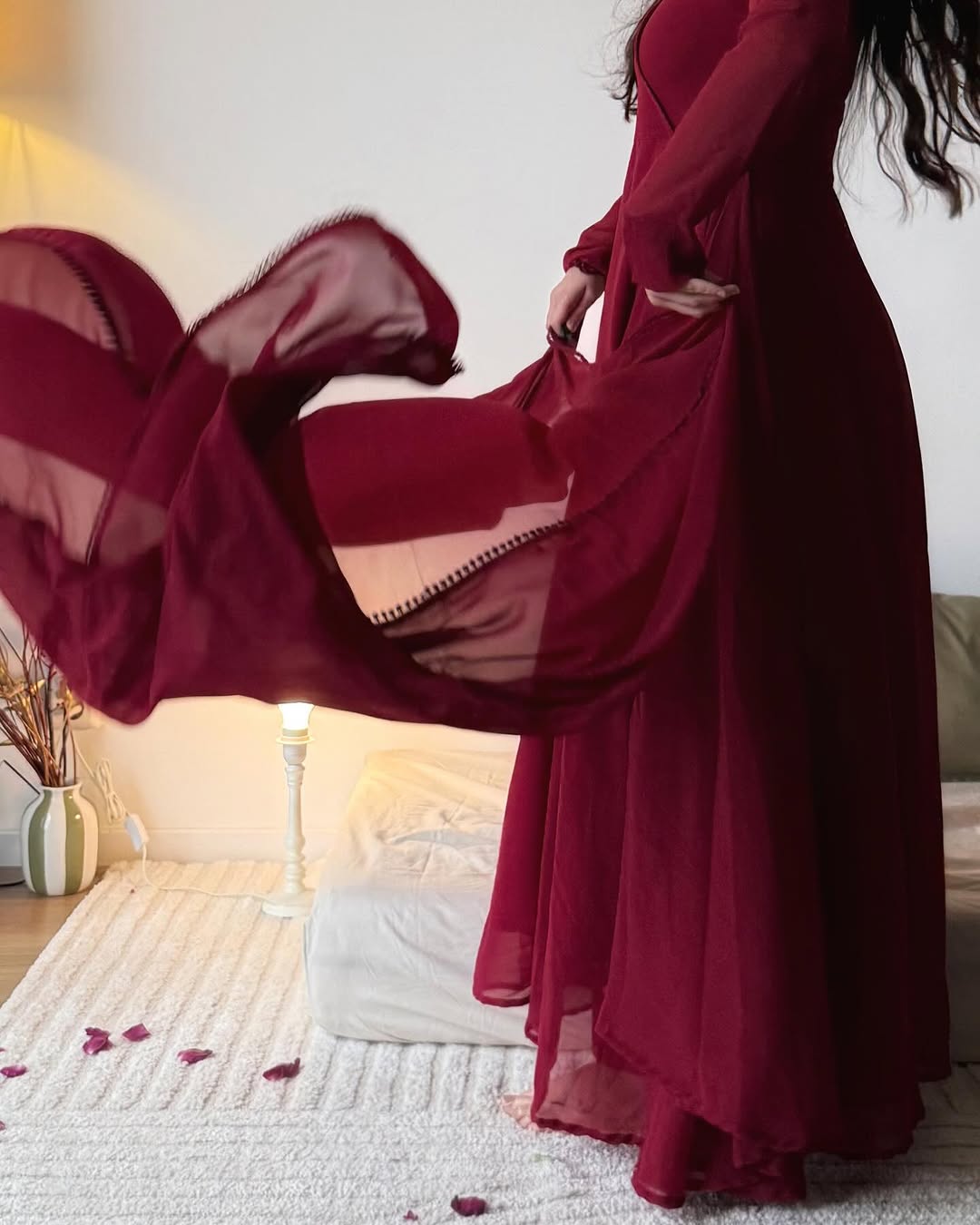 Maroon Angrakha Anarkali Set | Festive Georgette | XS–5XL