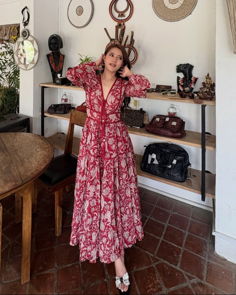 Floral Cotton Mul Maxi Sundress-1
