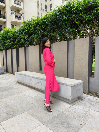 Vastramaniaa Solid Glow Kurta Pant Set