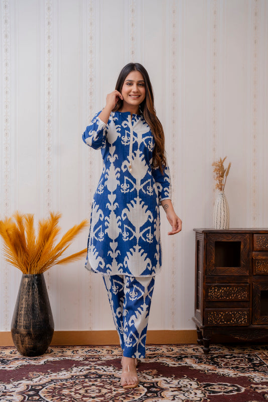 Vastramaniaa Ethnic Co-ord Set with Chinese Collar for Women