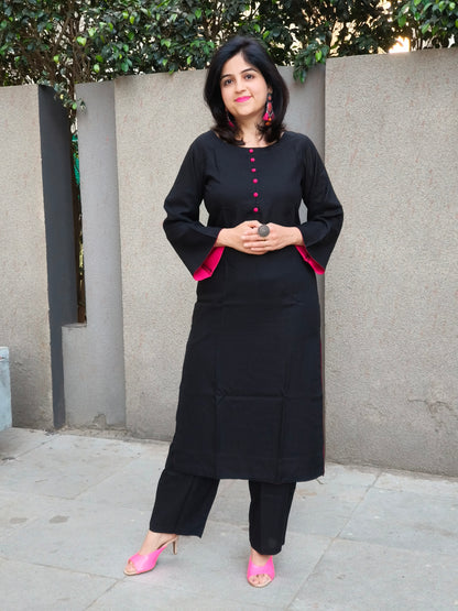 Vastramaniaa Solid Glow Kurta Pant Set