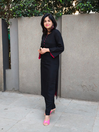 Vastramaniaa Solid Glow Kurta Pant Set