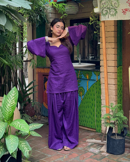 Rayon Corset Back Kurti + Farshi Salwar Set